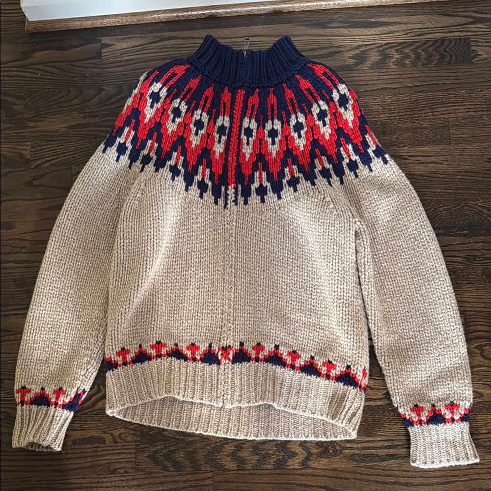 Brooks Brothers Red and Blue Cowl Neck Sweater